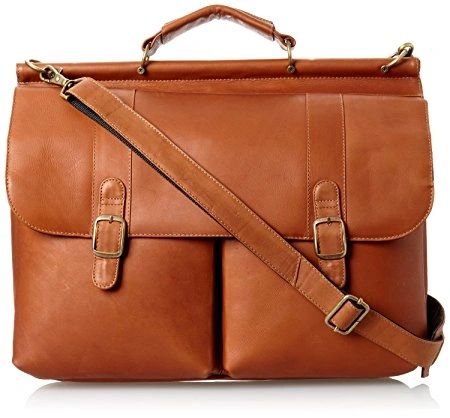David King 143 Reinforced Leather Laptop Briefcase