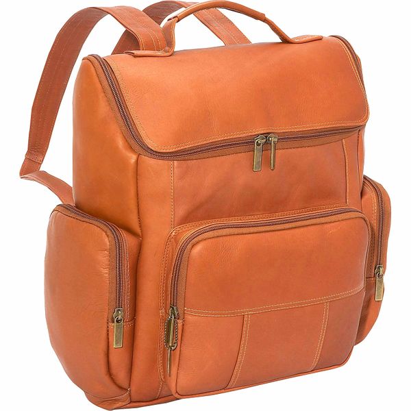 david king multi pocket leather backpack Deluxe Extra Large 22.5" Duffel padded shoulder straps for comfort and a top carry handle for convenience David King & Co. Backpack