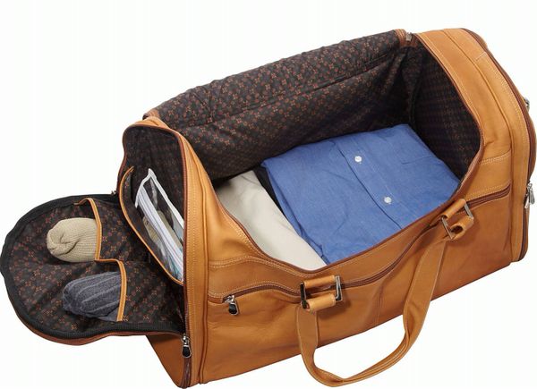 David King Premier Extra Large Multi Pocket Duffel Leather Duffle Bag