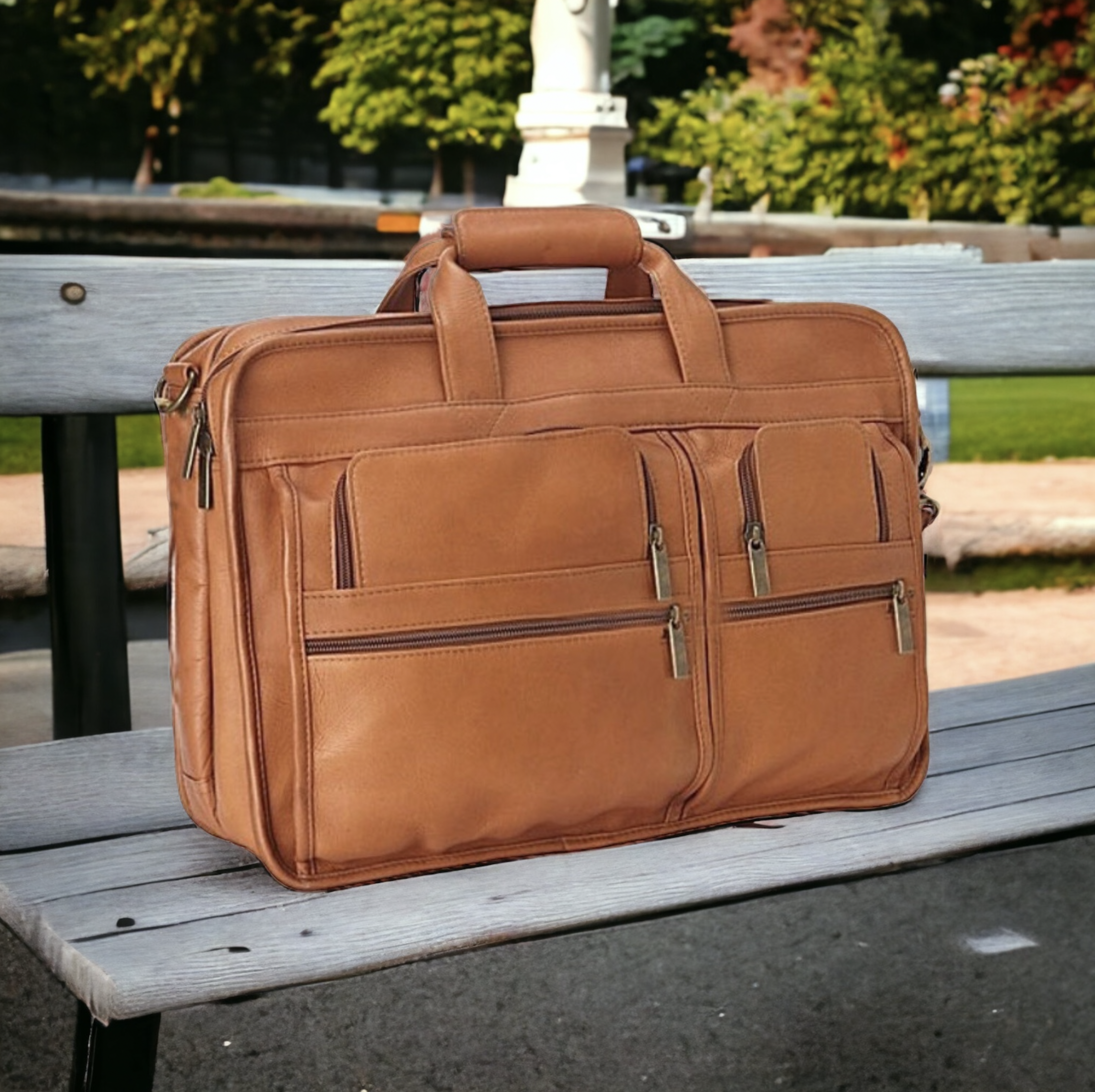 Edmond Leather Expandable Attache Case