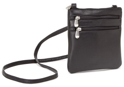 Le Donne Leather Two Zip Mini Crossbody Bag