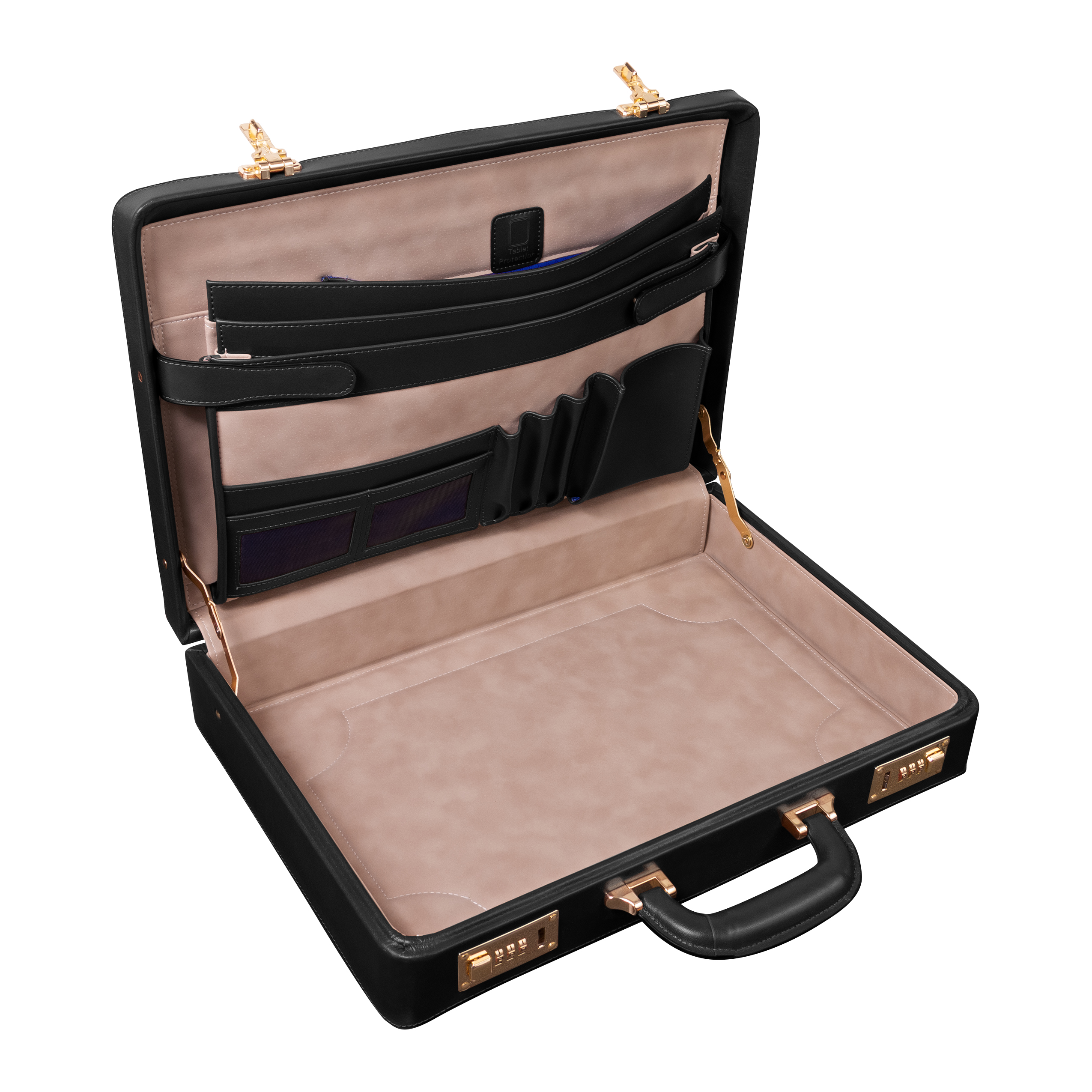 McKlein Reagan Leather Attache Case (Black)