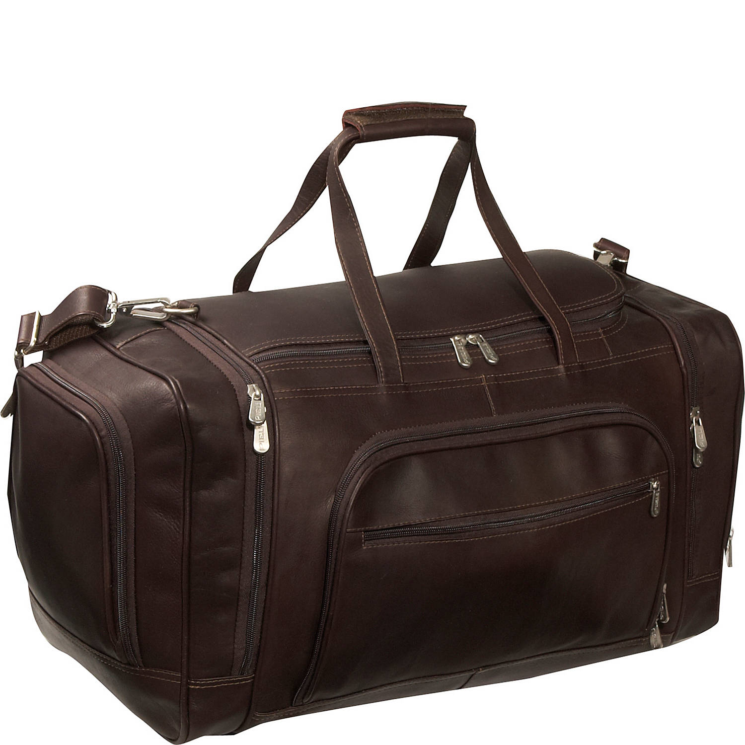 Piel Leather 2462 Multi Compartment Duffel Bag