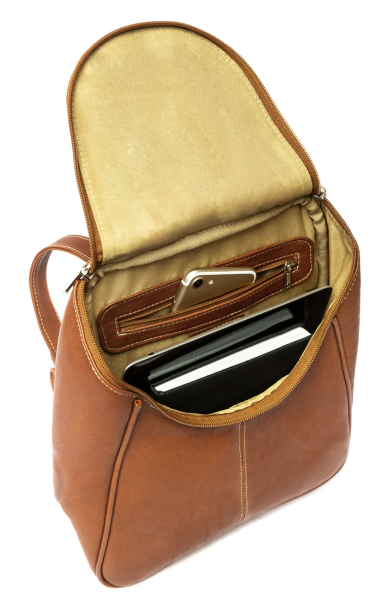Piel Leather U-Zip Backpack 2466 Leather Backpack Purse Handbag