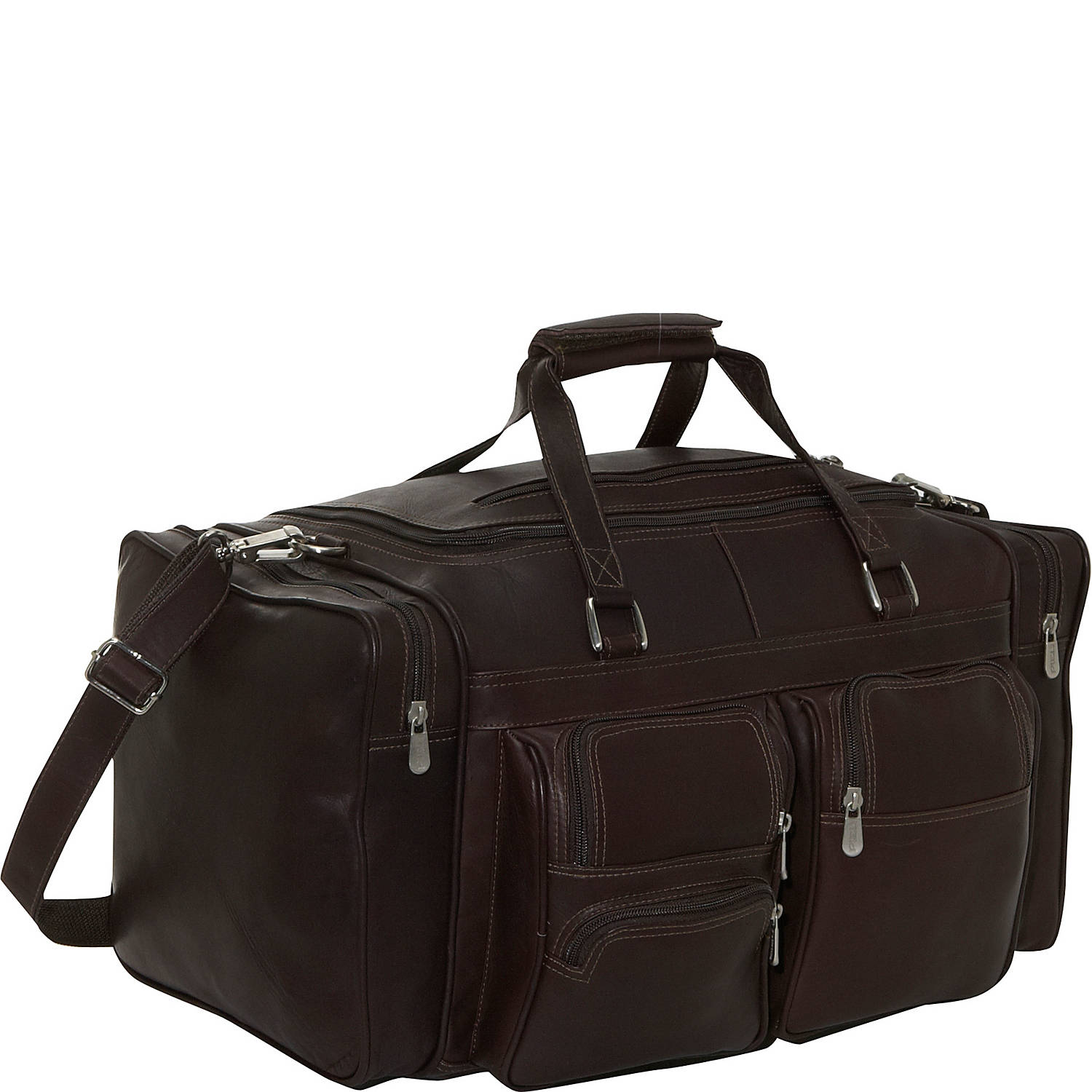 Piel Leather 7720 20 Inch Duffel Bag With Pockets Piel Leather 7720 20 Inch Duffel Bag With Pockets