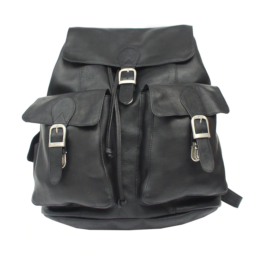 Piel Leather Large Buckle-Flap Backpack 9726 Large Leather