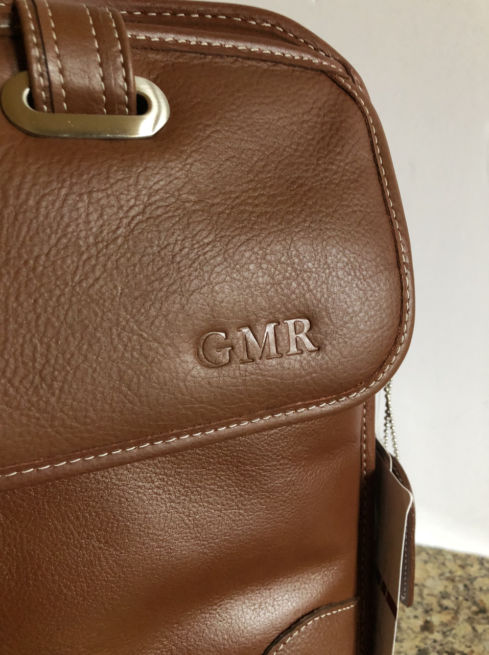 Siamod Carugetto Italian Leather Detachable Wheeled Laptop Case