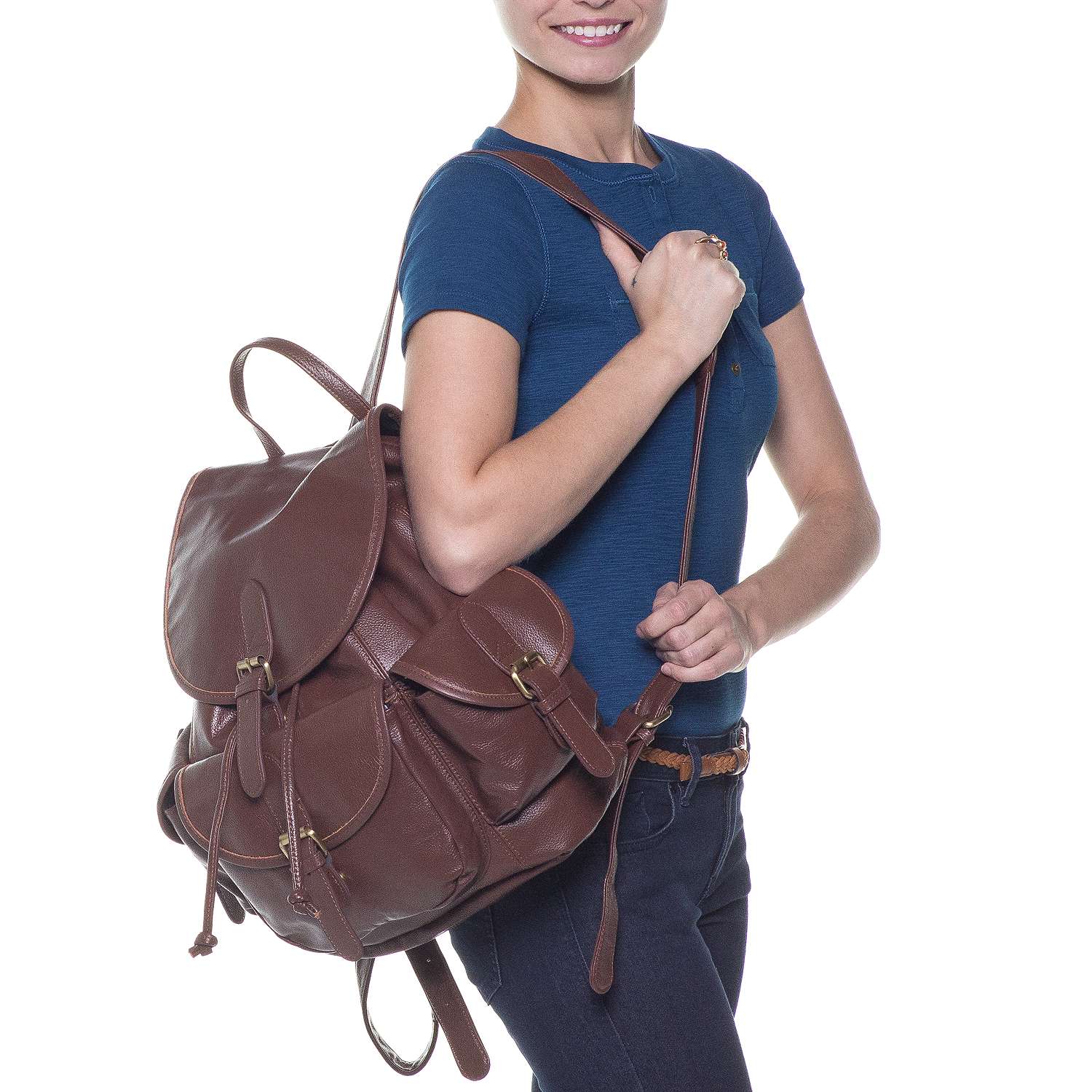 amerileather chief leather backpack Leather Three Way Backpack (#1516-02)