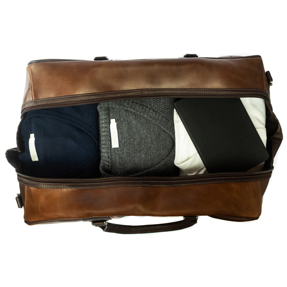 Piel Leather Classic Vintage Zip-Down Duffel 2970