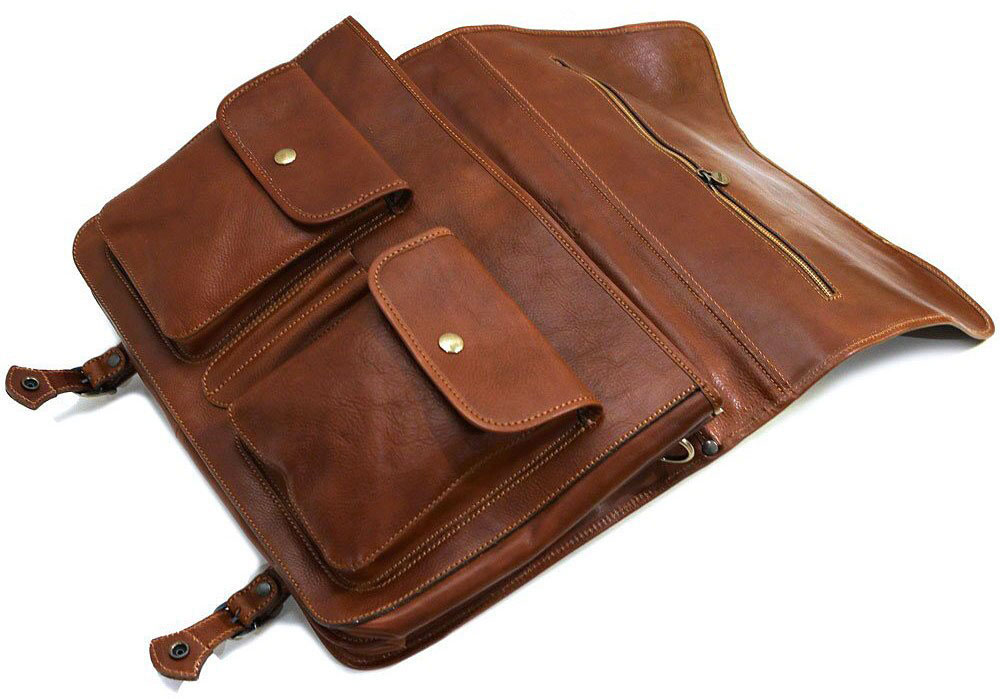 Buccio Palermo Italian Leather Messenger Bag Briefcase