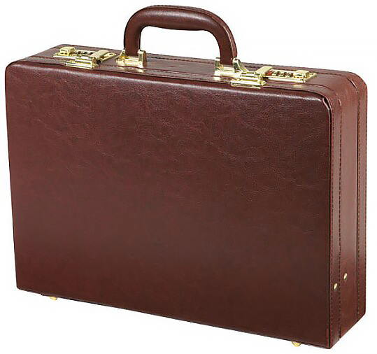Edmond Leather Large Business Attache Case Faux Leather Attache