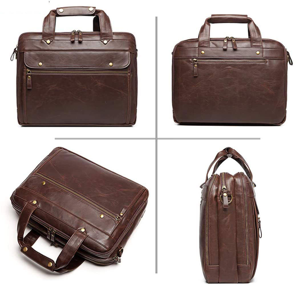 Edmond Leather Delegate Laptop Briefcase