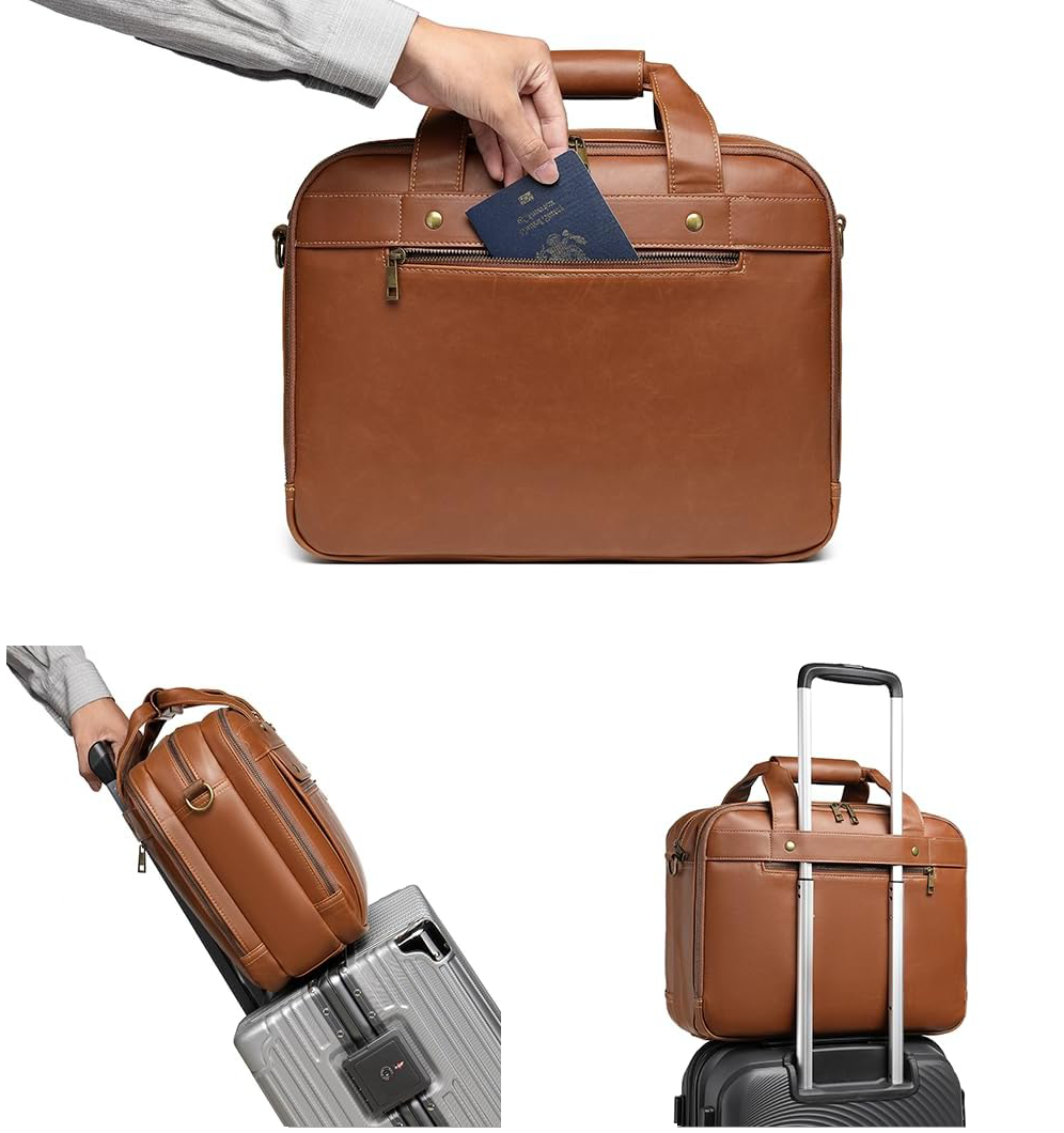 Edmond Leather Delegate Laptop Briefcase