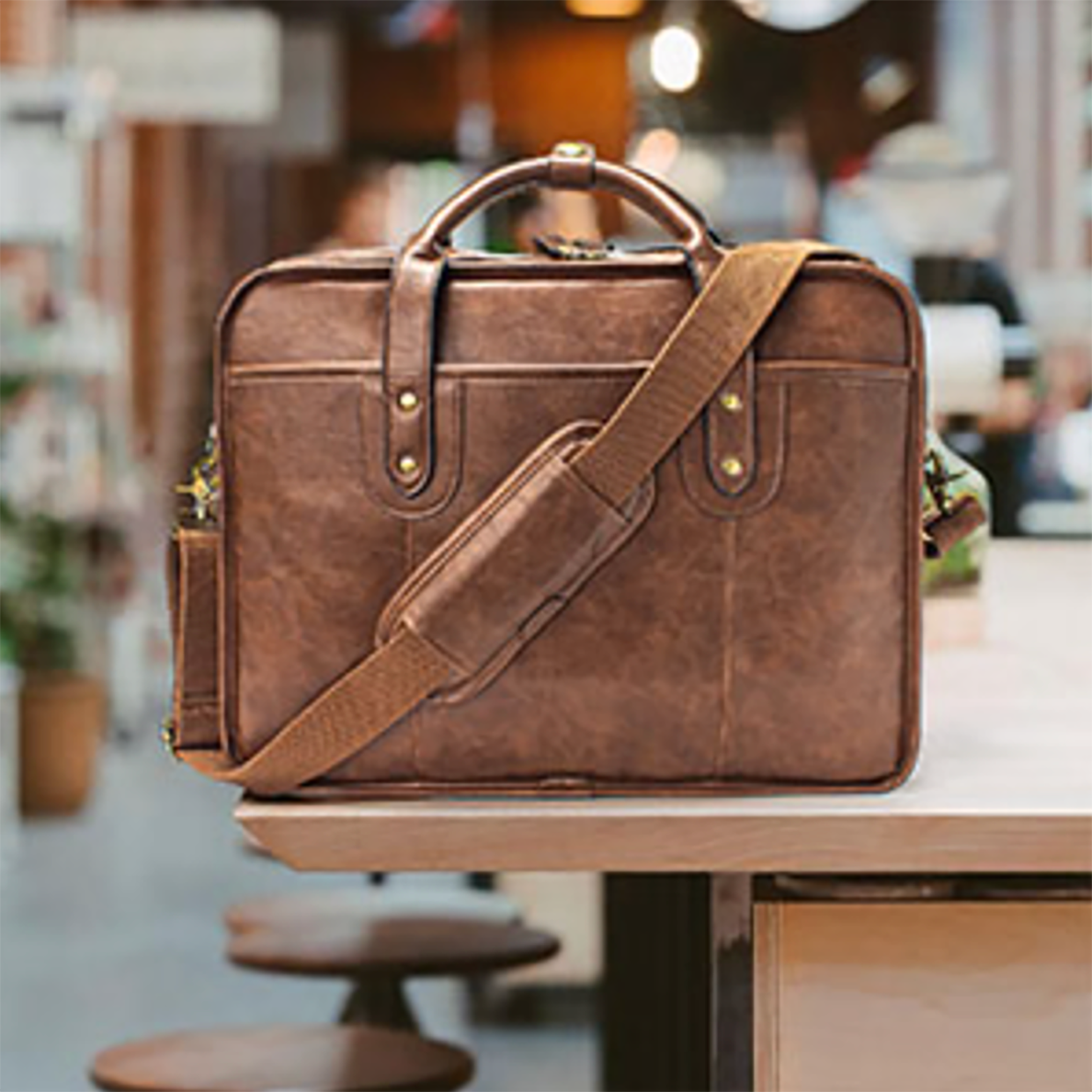 Edmond Leather Delegate Laptop Briefcase