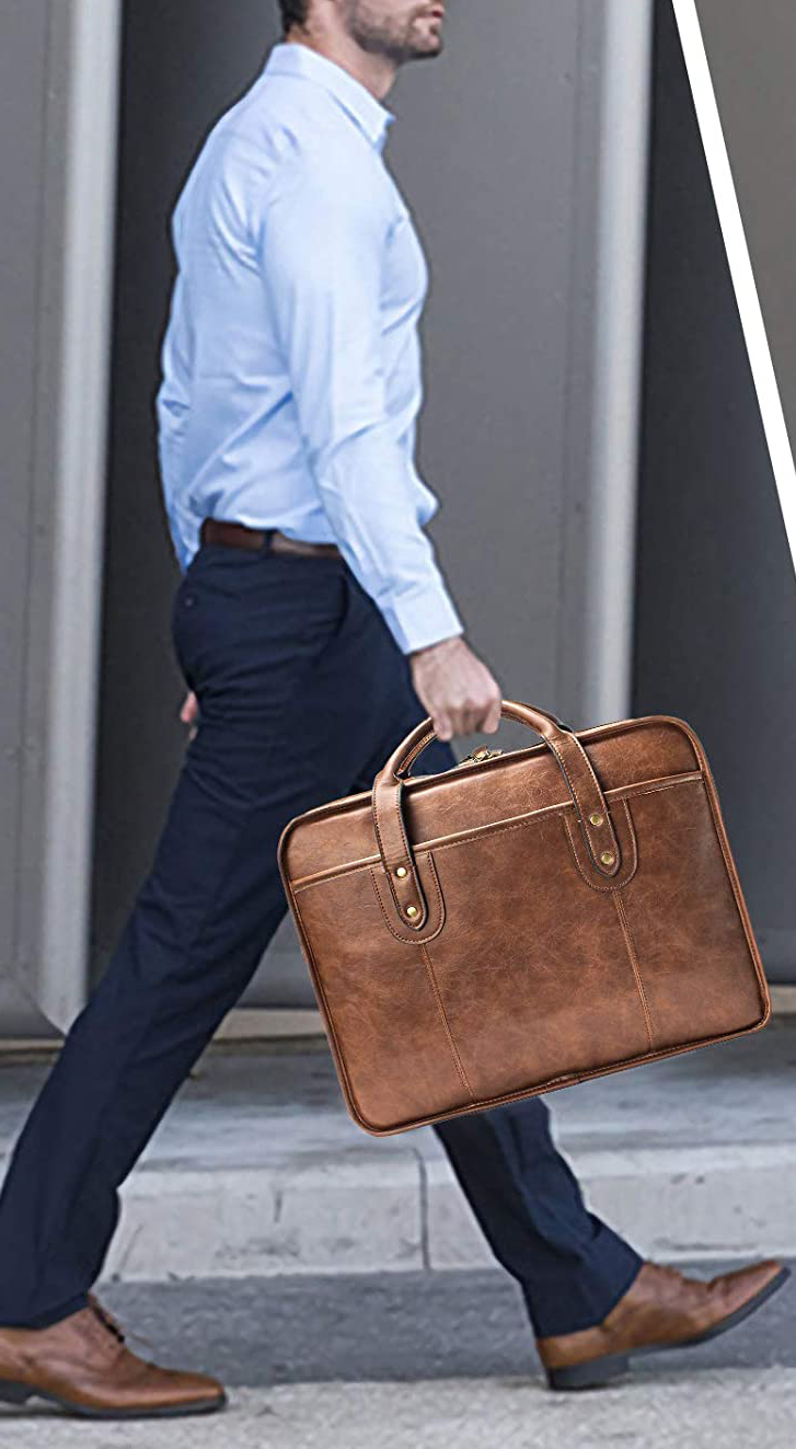 Edmond Leather Delegate Laptop Briefcase