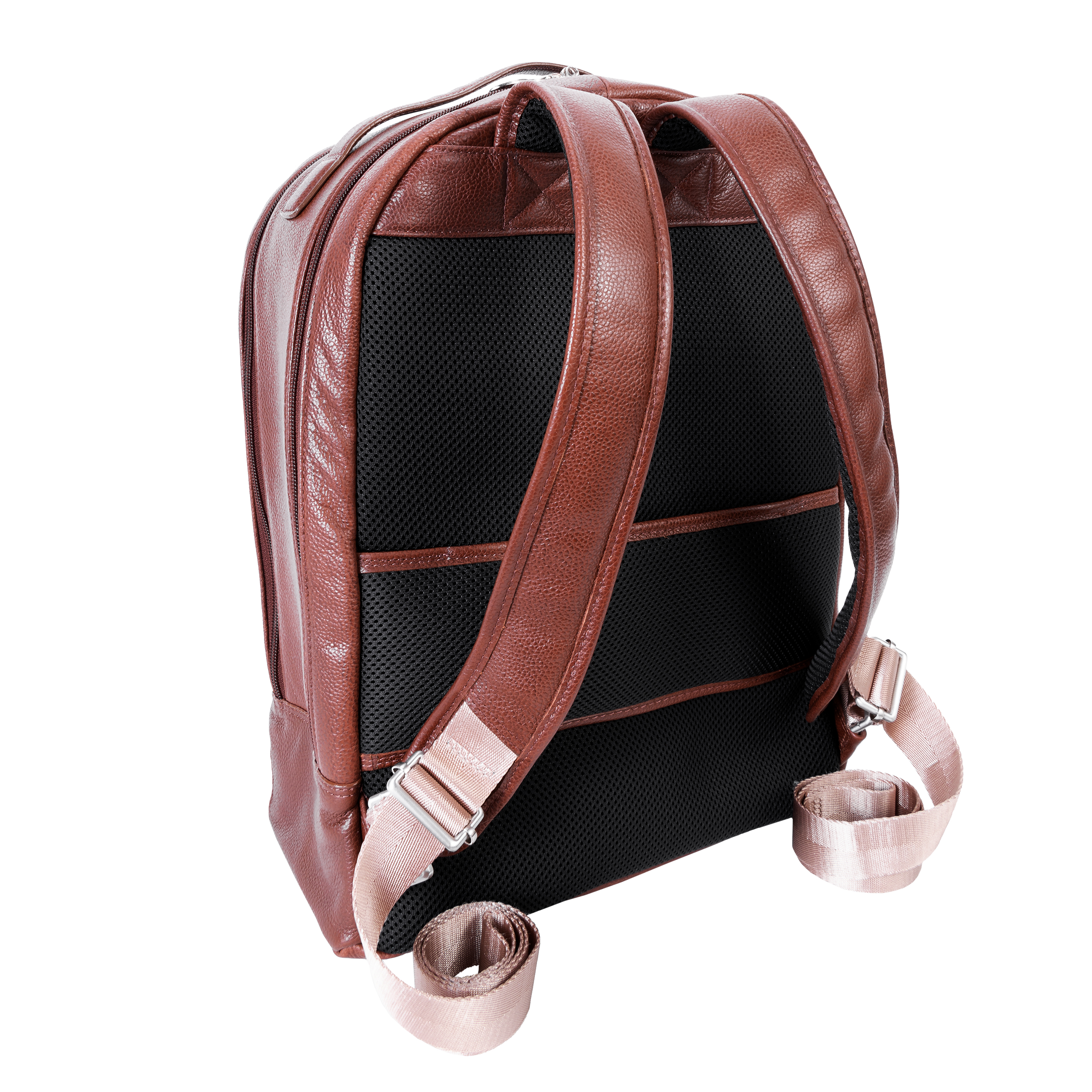 McKlein Parker 15” Leather Dual-Compartment Laptop Backpack (Brown)