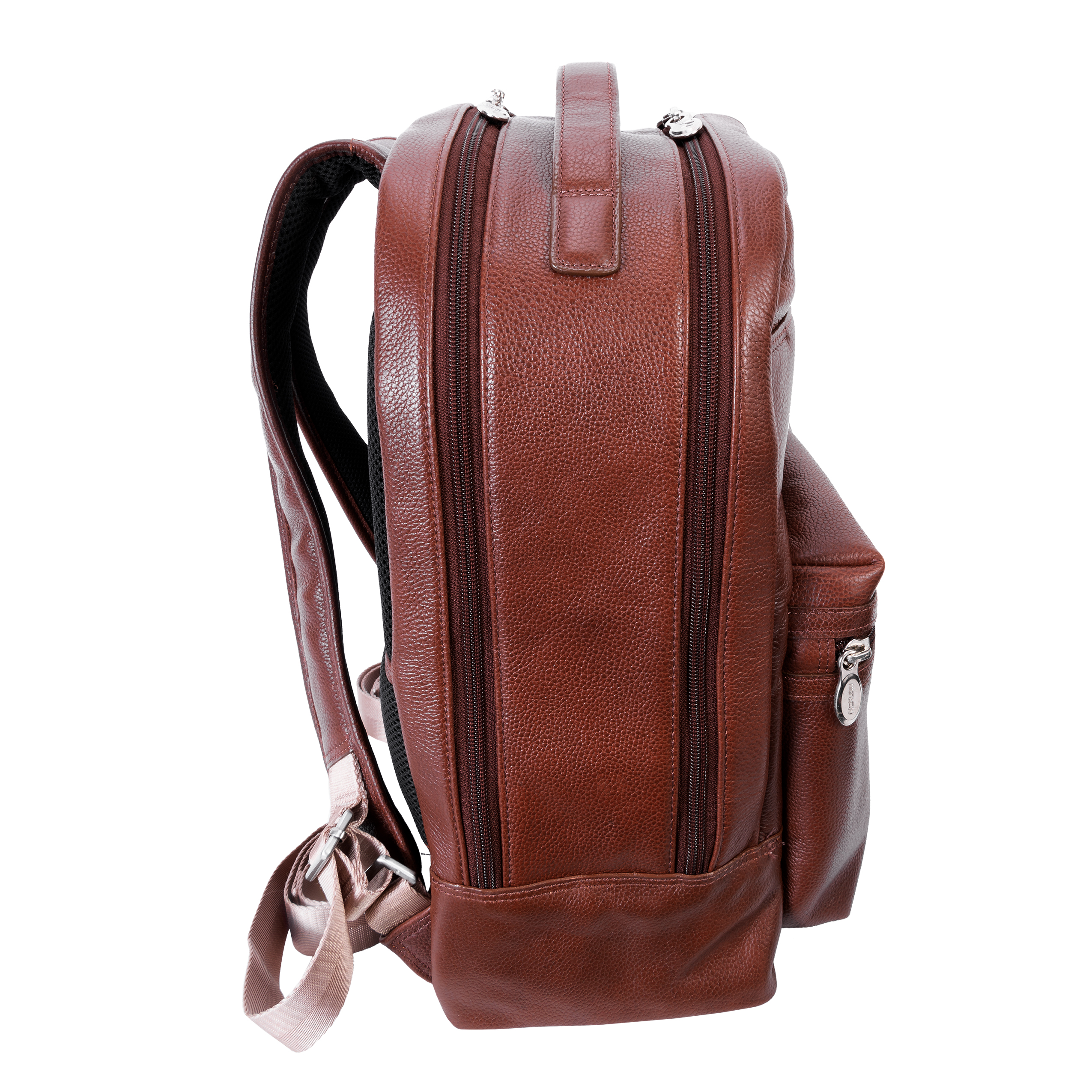 McKlein Parker 15” Leather Dual-Compartment Laptop Backpack (Brown)