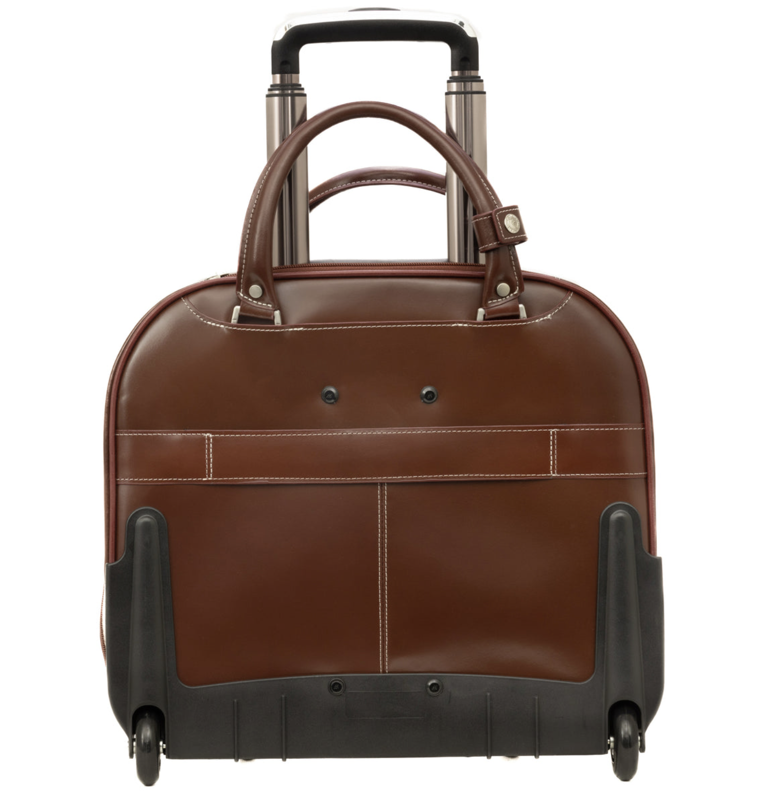 McKlein Uptown Leather Wheeled Laptop Briefcase - Brown
