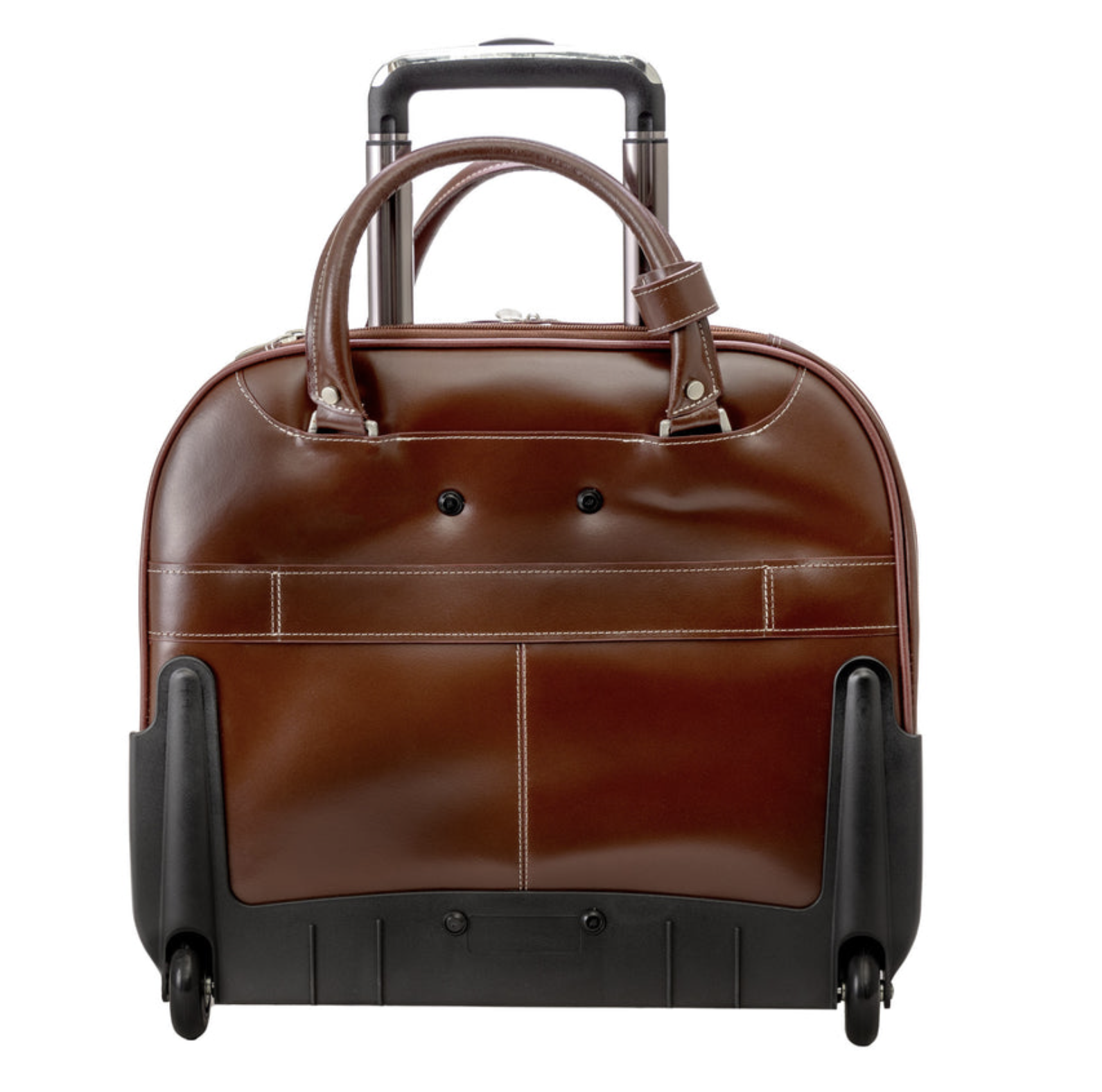 McKlein Uptown Leather Wheeled Laptop Briefcase - Brown