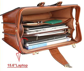 Monogram Inch Men's Lawyer Doctor Bag Italian Leather BA-1 - Main Image