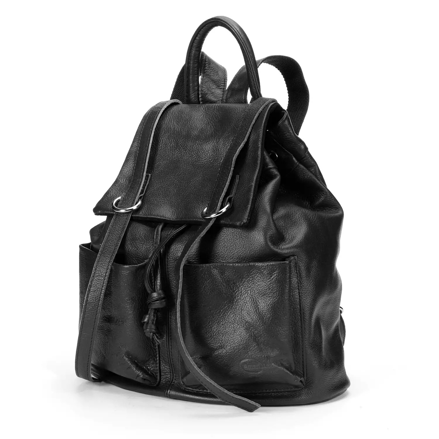 Amerileather Chief Leather Backpack, Black