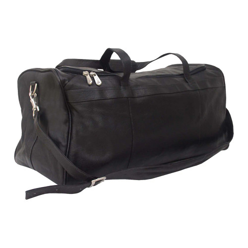 Mancini Buffalo Collection Black Leather 21.5 in. Duffel Bag, 21.5