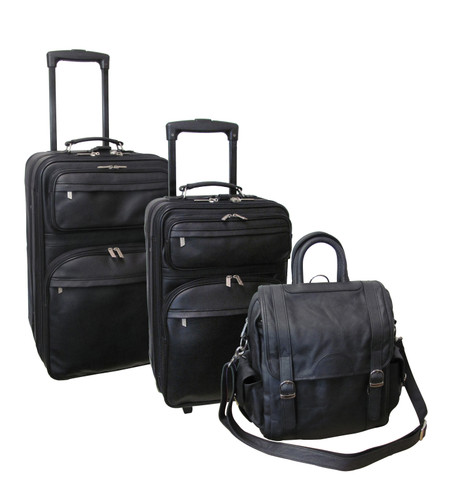 Amerileather 2-Piece Leather Luggage Set Suitcase, Two Piece