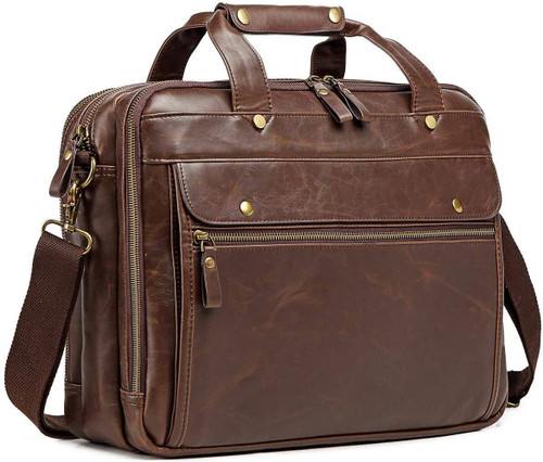 Edmond Leather Delegate Laptop Briefcase