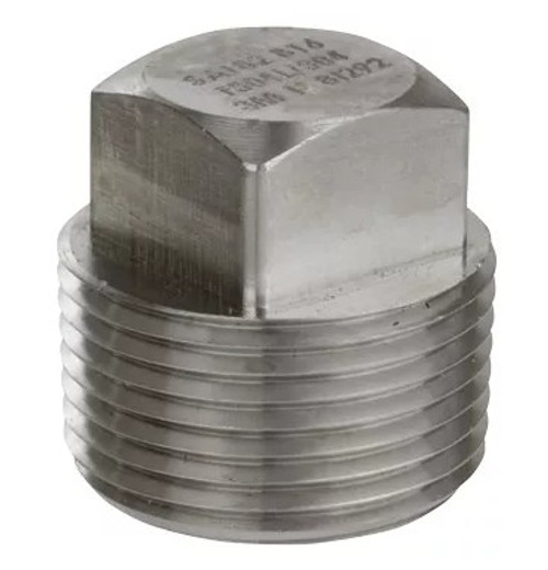 PLUG SS 304 SQ HD THD 150# 1 1/2