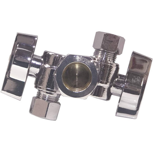 STOP DUAL OUTLET 5/8"COMP X 3/8" X 3/8"