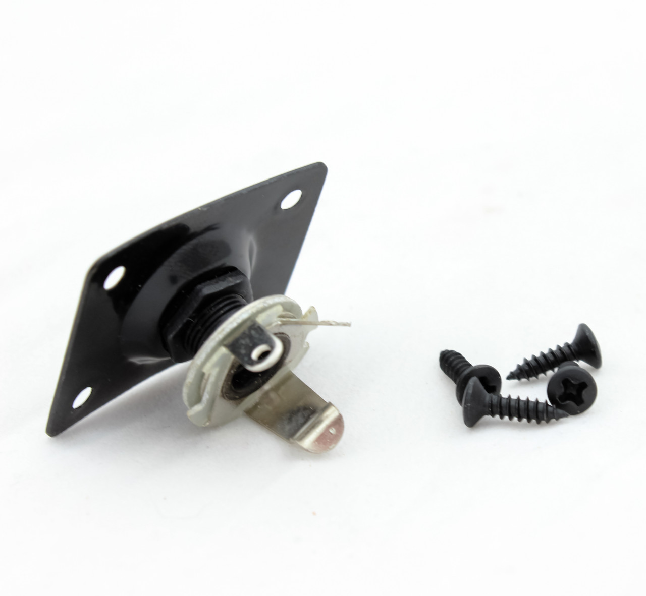 Guitar Input Recessed Curved 1/4" Input Jack & Plate - Black