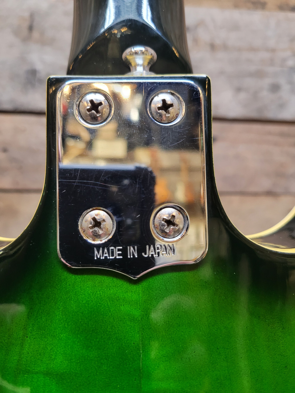 Teisco Crown Vintage Green Burst Semi Hollow Electric Guitar