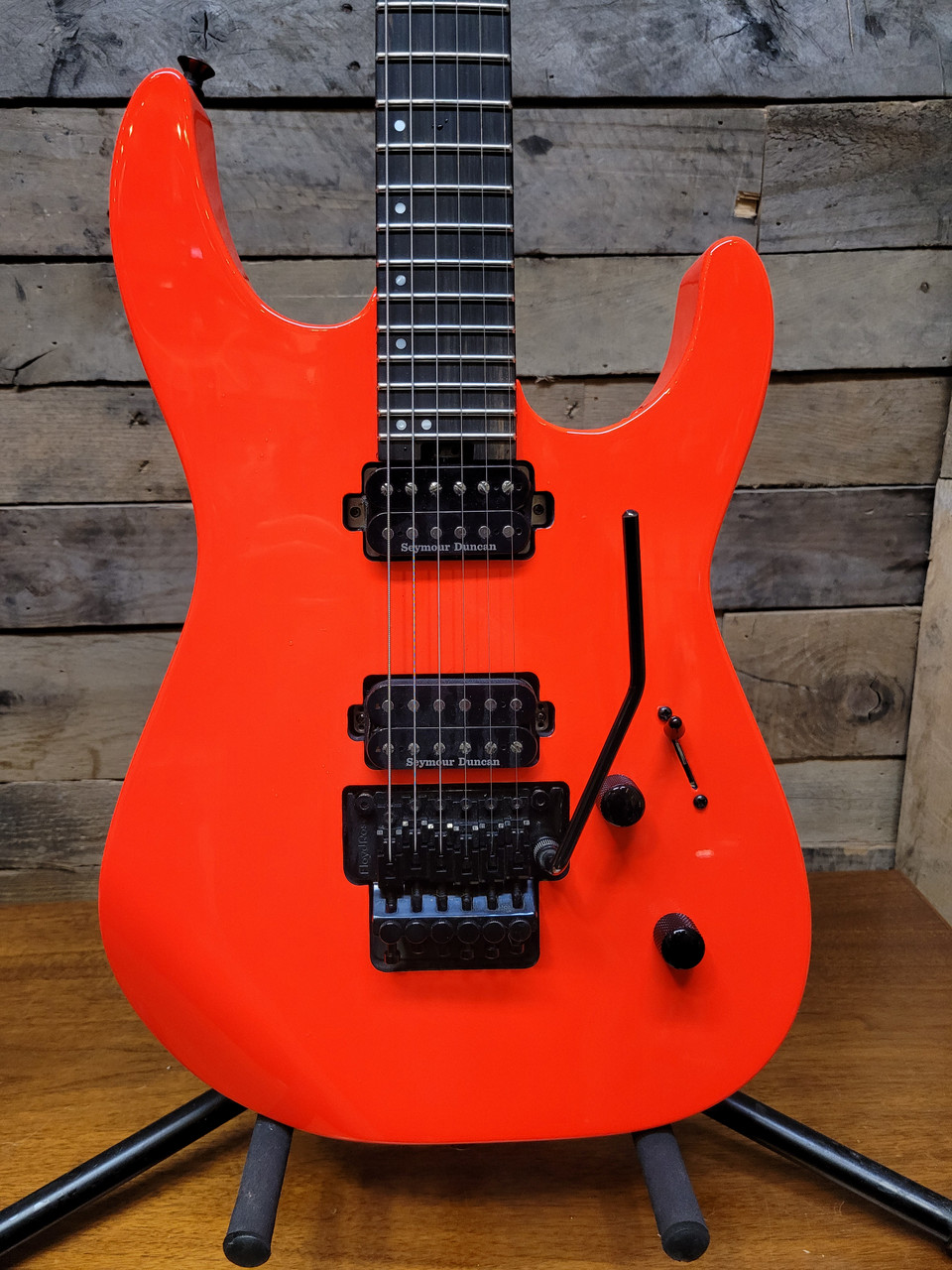 Jackson Pro Series DK2 Dinky Neon Rocket Red (orange) made in Mexico
