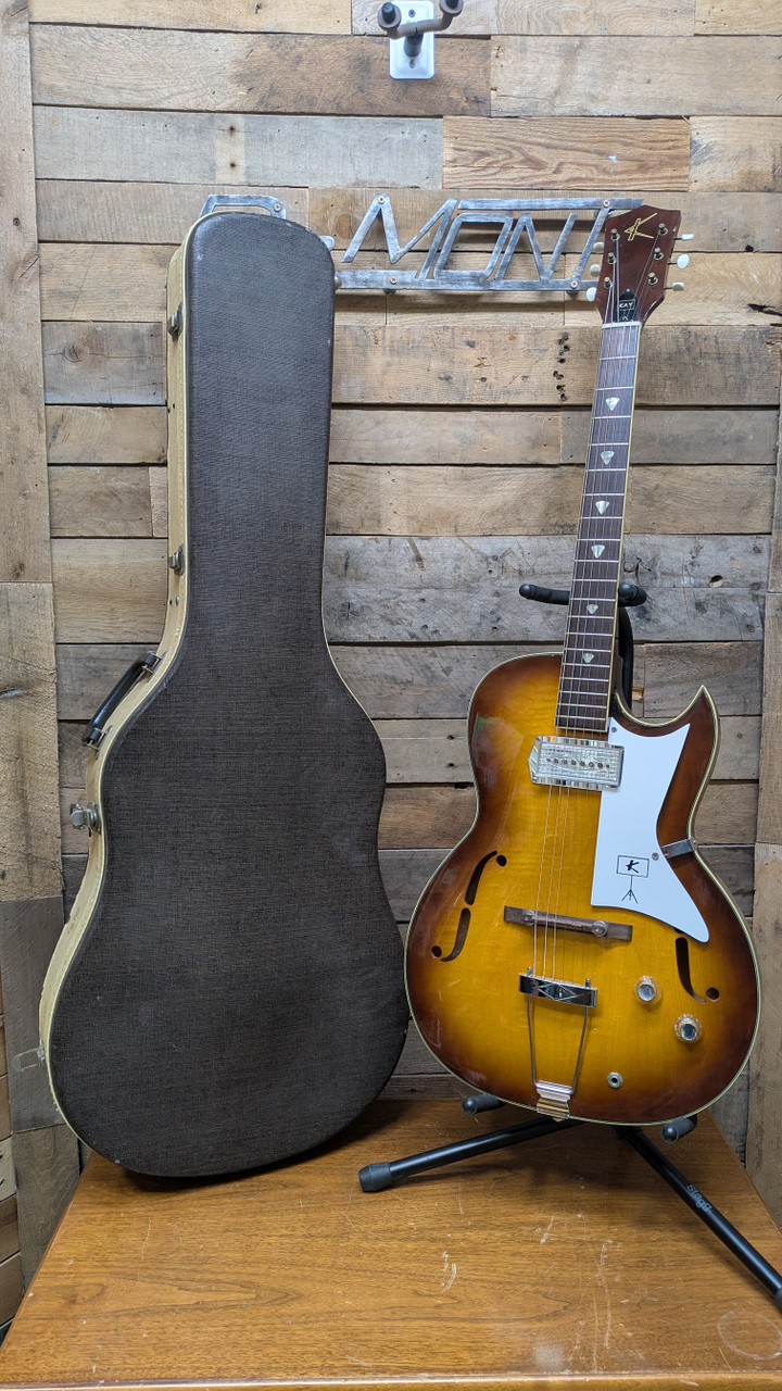 Kay Vintage Galaxie Sunburst Semi Hollow Electric Guitar, USA w/ OHSC