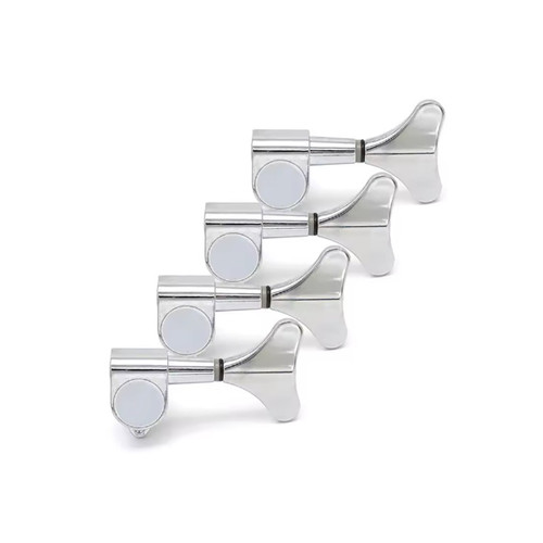 Chrome Right-Handed 4-in-Line Closed-Gear Bass Guitar Tuning Machines - Set of 4