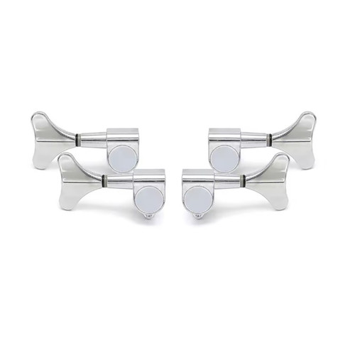 Chrome 2+2 Closed-Gear Bass Guitar Tuning Machines - 2 Left / 2 Right Set of 4