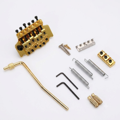 Licensed Floyd Rose Gold Double-Locking Tremolo Bridge System with 42mm Nut - 6-String