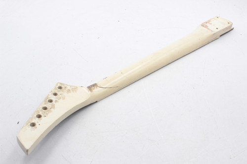 Vintage 1980s Electric Guitar Neck - Rosewood Fretboard, Sharktooth Inlays, Pointy 6-in-Line Headstock (Project)
