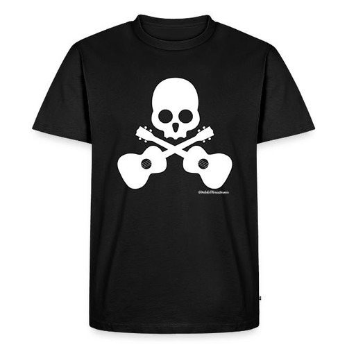 Ukulele Threads Skull & Crossbones Graphic T-Shirt - Black Gildan Heavy Cotton, Size L