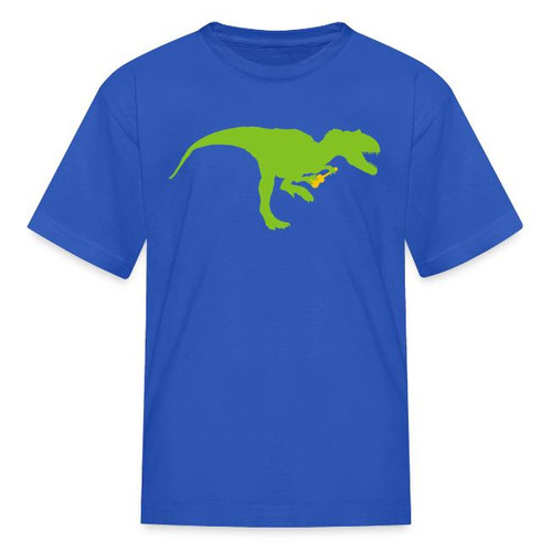 Ukulele Threads T-Rex Dinosaur Playing Ukulele Graphic T-Shirt XL