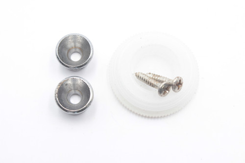 Vintage Harmony H-802 Electric Guitar Strap Buttons - Chrome Conical Pins with Screws