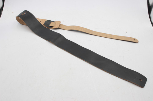 Vintage Unbranded Wide Saddle Leather Guitar & Bass Strap - Black with Tan Back, Scratch-Free Ladder Style, NOS