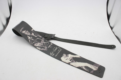 Perri's Leathers Elvis Presley Wide Leather Guitar Strap - Officially Licensed EPE, Suede Back, Scratch-Free Ladder Style, NOS