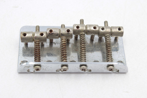 Vintage Fender Squier MIJ 4-String Bass Bridge - Chrome, 5-Hole Mount, Top Load, Made in Japan
