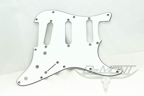 Strat 11 Hole Pick guard SSS White 3 ply Pickguard - ships from USA