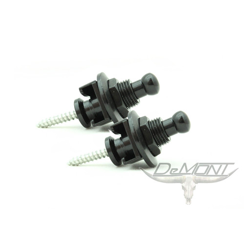 (2) Set of Locking Guitar Strap Pin Buttons - Black