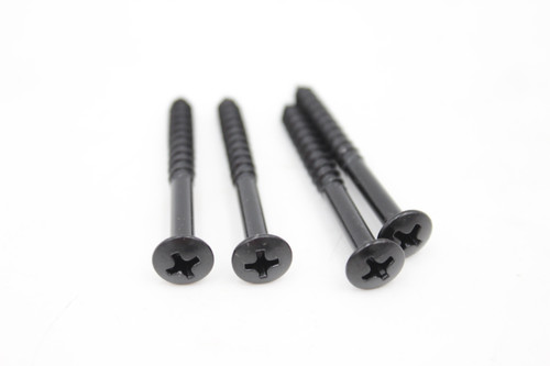 4x Fender-Sized Black Guitar Neck Bolt Screws