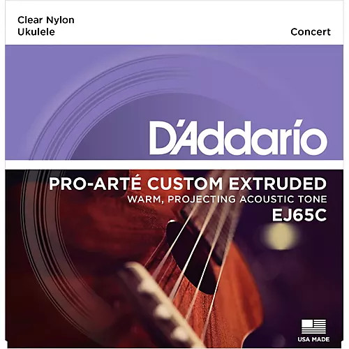 D'Addario Pro-Arte Custom Extruded EJ65C Clear Nylon Ukulele Strings