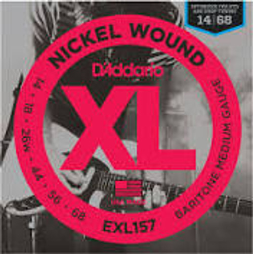 D'Addario Nickel Wound XL Baritone EXL157 Guitar Strings: 14-68 (Medium)