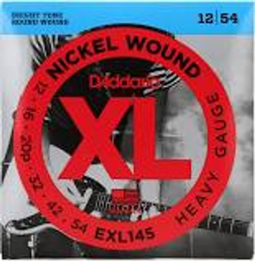D'Addario XL Nickel Wound EXL145 Round Wound Guitar Strings: 12-54 (Heavy)